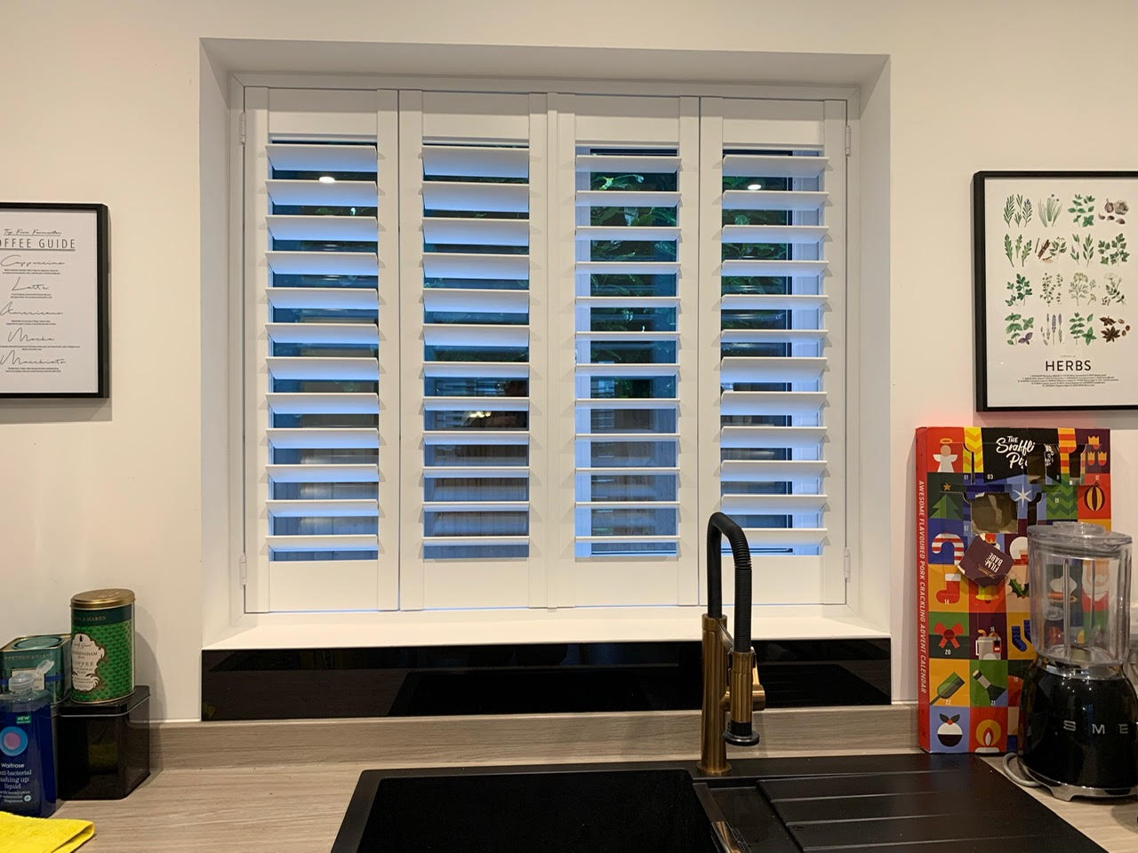 Shutters in kitchen windows discount